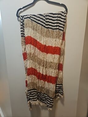 Ann Taylor Womens Wide Scarf. Taupe/black/cream Red 42 X 76